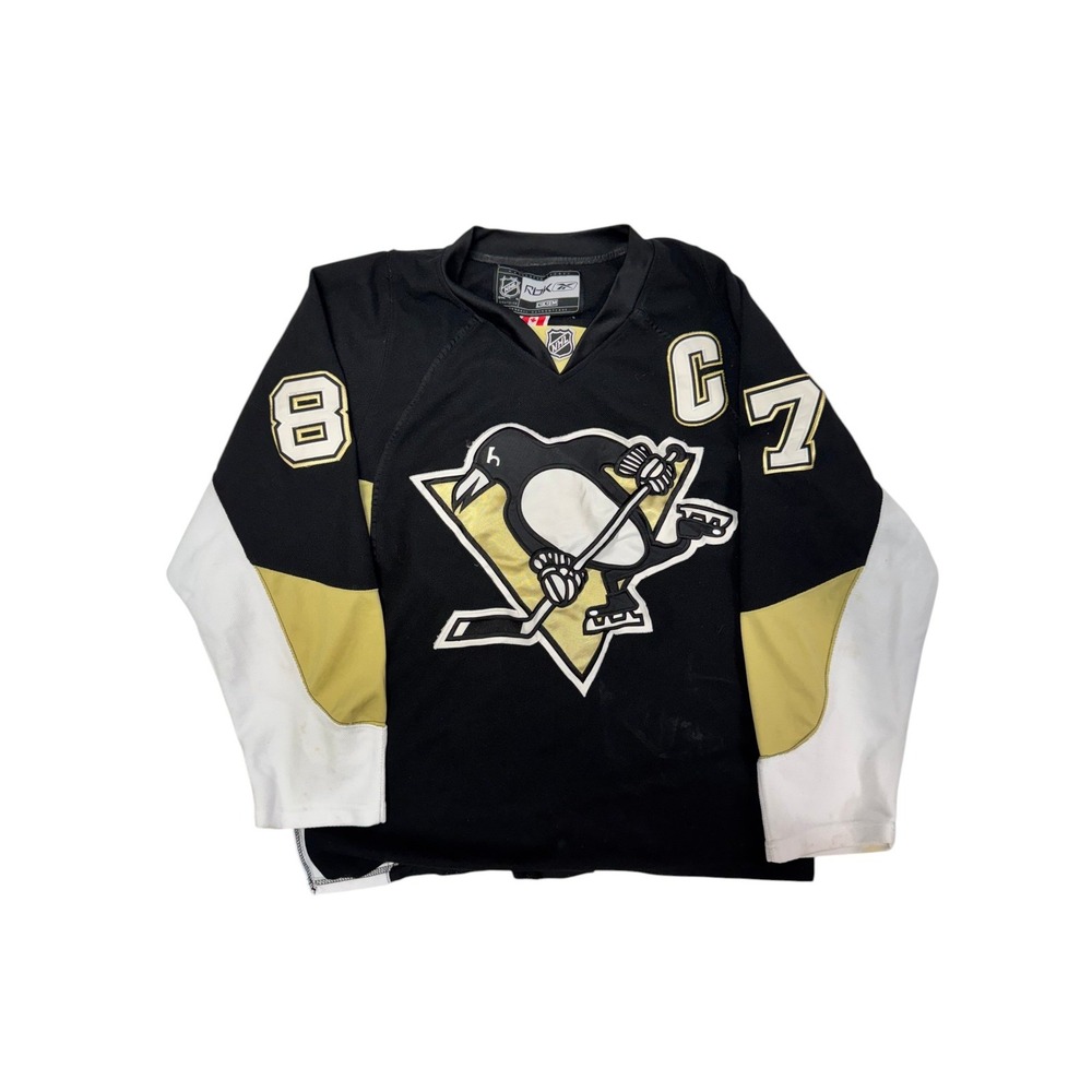 Reebok CCM NHL Pittsburgh Penguins Sidney Crosby #87 Jersey Size 48 Black Gold